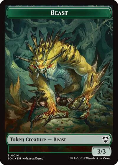 Beast Fractal 0004 Double Sided Token Commander: Secrets of Strixhaven (SOC) - (#14 // 4) Near Mint