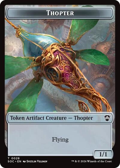 Thopter Fractal 0004 Double Sided Token Commander: Secrets of Strixhaven (SOC) - (#28 // 4) Near Mint