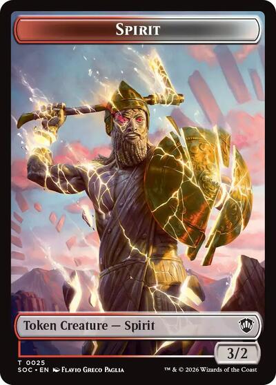 Spirit 0025 Rogue Double Sided Token Commander: Secrets of Strixhaven (SOC) - (#25 // 10) Near Mint