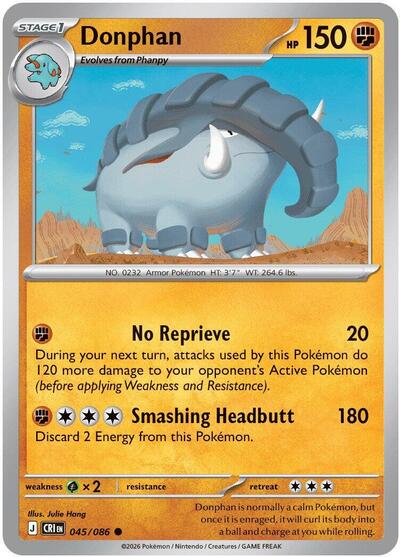 2026 Pokemon: ME04: Chaos Rising (CRI) - Donphan (#045/086, Common)