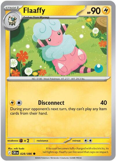 2026 Pokemon: ME04: Chaos Rising (CRI) - Flaaffy (#028/086, Common)