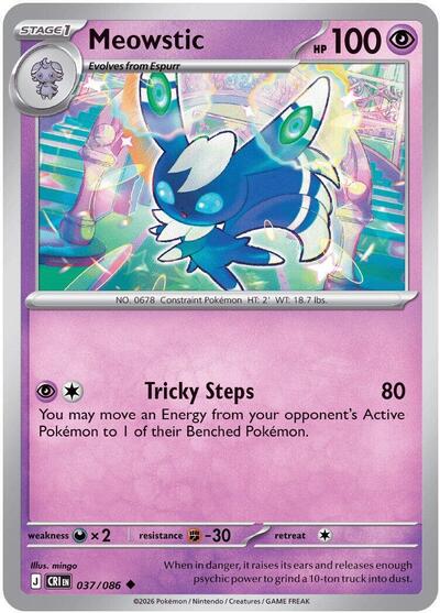 2026 Pokemon: ME04: Chaos Rising (CRI) - Meowstic (#037/086, Uncommon)