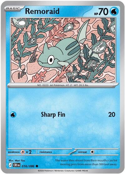 2026 Pokemon: ME04: Chaos Rising (CRI) - Remoraid (#016/086, Common)