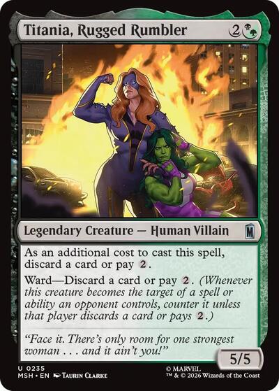 2026 Magic: The Gathering: Marvel Super Heroes (MSH) - Titania, Rugged Rumbler (#235, Uncommon)