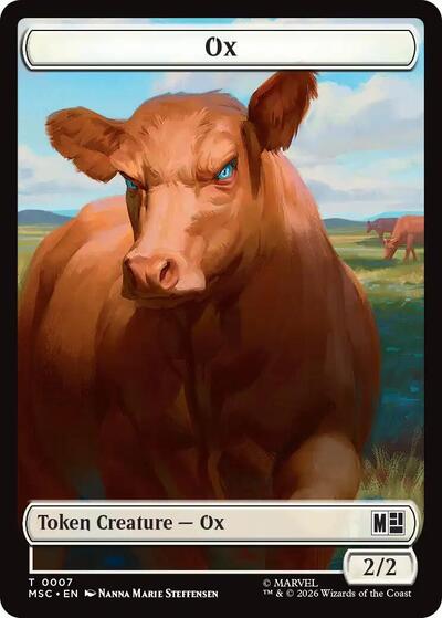 Ox (0007) // Construct (0014) Double-Sided Token Commander: Marvel Super Heroes (MSC) - (#7 // 14) Near Mint
