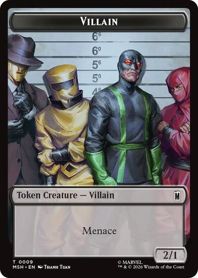 Villain (0009) // Robot Villain (0020) Double-Sided Token Marvel Super Heroes (MSH) - (#9 // 20) Near Mint