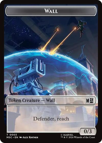 Wall (0003) // Merfolk (0006) Double-Sided Token Commander: Marvel Super Heroes (MSC) - (#3 // 6) Near Mint
