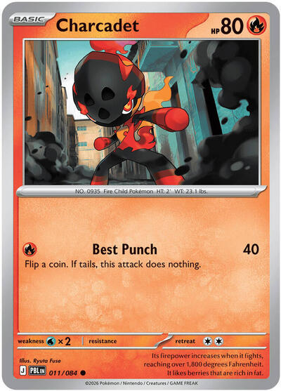 2026 Pokemon: ME05: Pitch Black (PBL) - Charcadet (#011/084, Common)