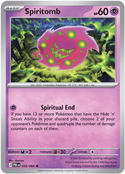 2026 Pokemon: ME05: Pitch Black (PBL) - Spiritomb (#035/084, Rare)