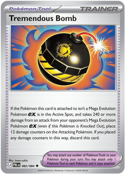 2026 Pokemon: ME05: Pitch Black (PBL) - Tremendous Bomb 082 084 (#082/084, Uncommon)